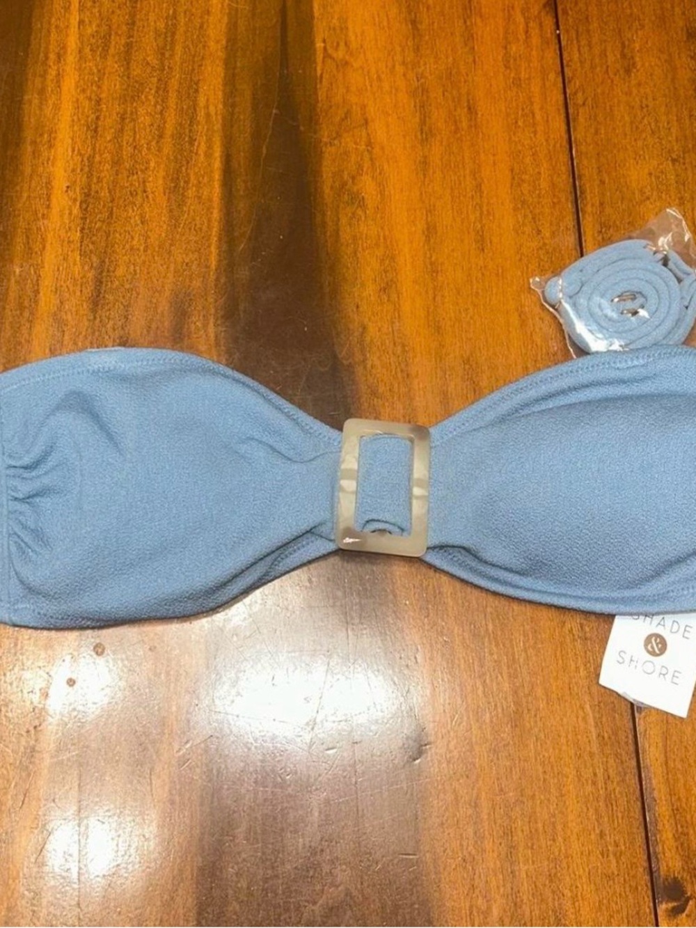 Target Blue Bandeau Bikini Top with Center Accent